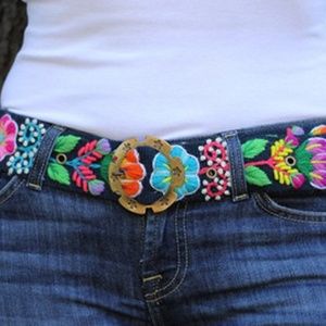 Peruvian Genuine Alpaca Hand Embroidered Wool Belt